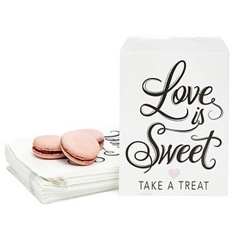100 Love Is Sweet Treat Bags For Wedding, Bridal Shower, Engagement Party