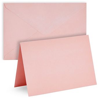 48 Pack Blank Pink Cards With Envelopes Set, 4x6 Greeting Cards For Invitations