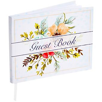 Floral Guest Book for Reception with 56 Sheets/112 Pages (8x6 in)