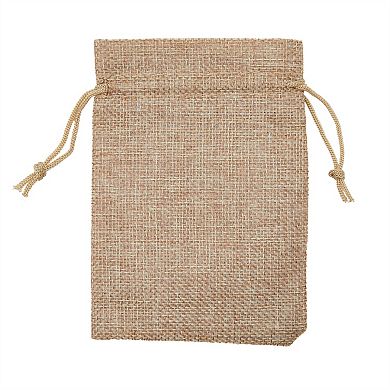 100 Pack Burlap Drawstring Gift Bags, Jewelry Pouch, 3.7 X 5.5 In