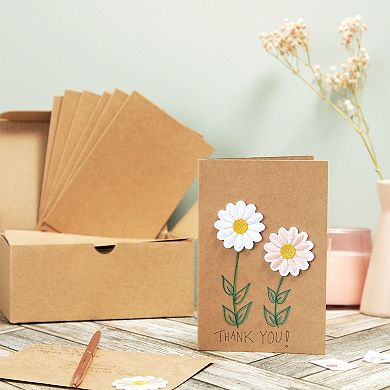 48 Pack 4 X 6-inch Kraft Blank Cards And Envelopes - Diy Plain Greeting Notes