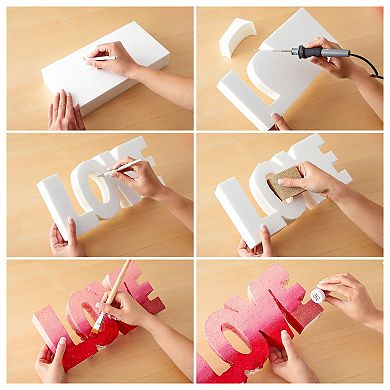 6 Pack Craft Foam Sheets, 1-inch Rectangle Blocks For Diy Crafts, 12 X 6 X 1 In
