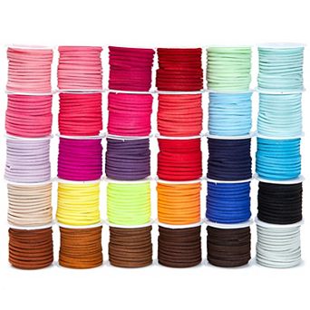 30 Spools Faux Leather Laces For Crafts, 2.5mm Vegan Suede Cord For Crafts