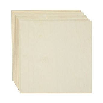 12x12 Wood Panels, Unfinished 3mm Birch Plywood Sheets (8 Pack)