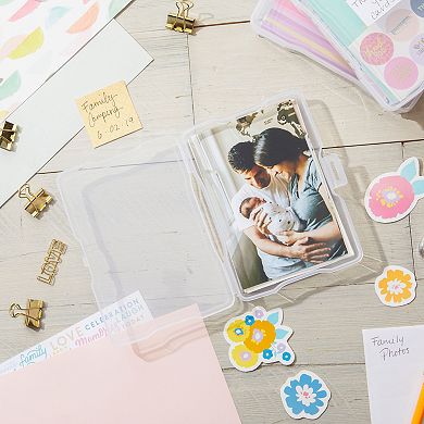 24x Clear Photo Storage Organizer Boxes For 4x6 In Pictures With 40 Blank Labels