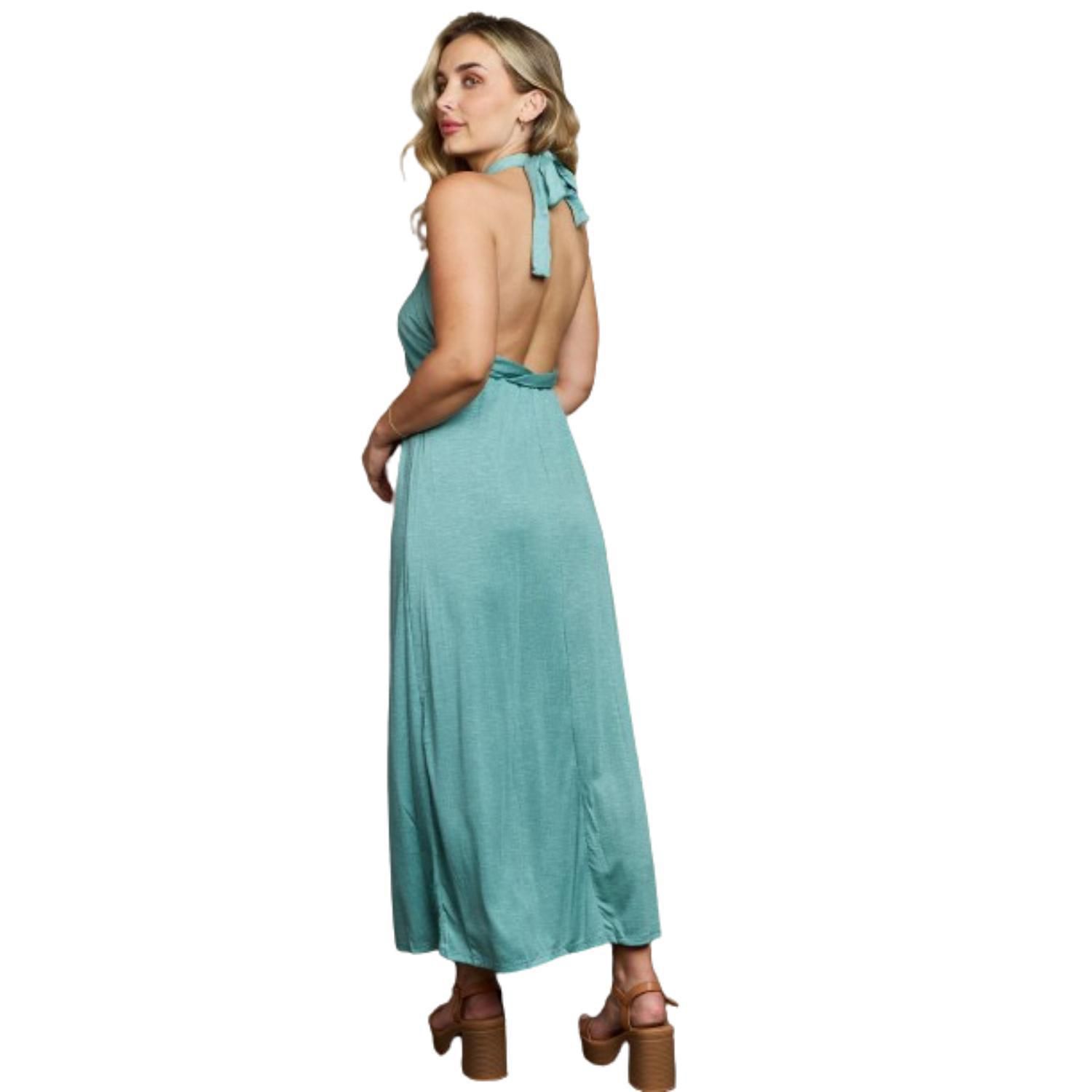 Criss cross halterneck maxi dress sale