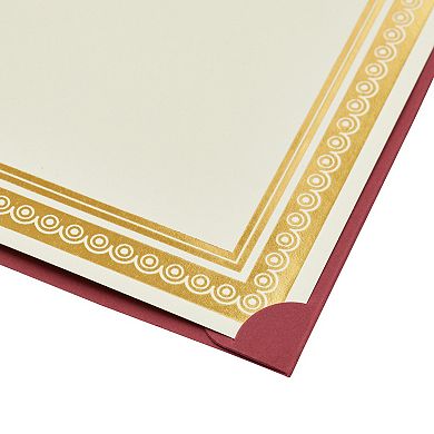 12pack Certificate Holder Diploma Letter-sized, Burgundy Gold Foil, 11.2 X 8.8"