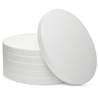6 Pack Foam Circles For Diy Crafts, Round White Discs For Art Projects, 12x1 In