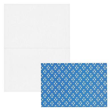48-pack Blue Stationery Notecards And Envelopes Set, 6 Designs, Blank Inside