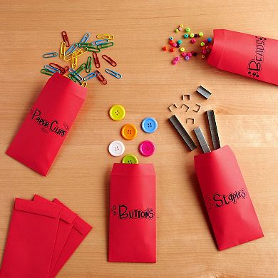 100 Pack Red Kraft Paper Money Saving Envelopes For Cash Gift Budgeting 3.5x6.5"