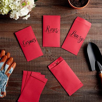 100 Pack Red Kraft Paper Money Saving Envelopes For Cash Gift Budgeting 3.5x6.5"