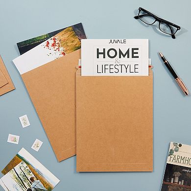 25 Pack Flat Rigid Mailers, Kraft Paper Material Cardboard Envelopes, 9x11.5
