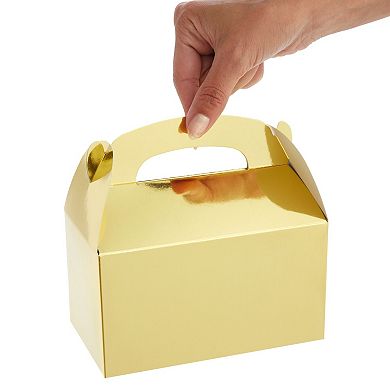 24-pack Treat Boxes Candy Gable Boxes For Party Favor (gold, 6.2x3.5x3.6 In)