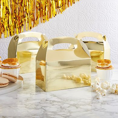 24-pack Treat Boxes Candy Gable Boxes For Party Favor (gold, 6.2x3.5x3.6 In)