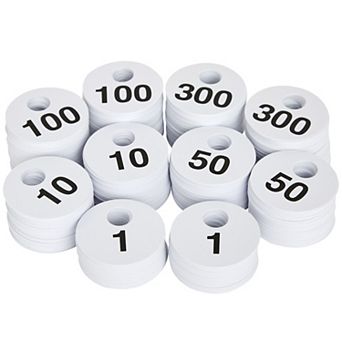 2 Sets Of Round Numbered Tags 1-300, Double-sided Plastic Coat Check Tickets
