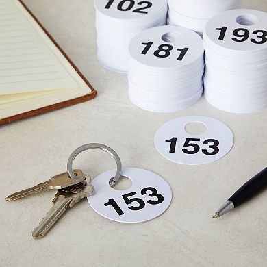2 Sets Of Round Numbered Tags 1-300, Double-sided Plastic Coat Check Tickets