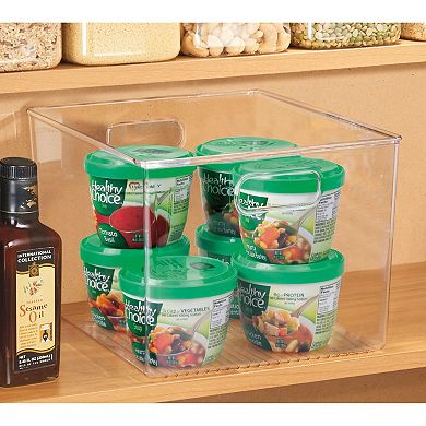 mDesign 12" x 10" x 8" Clear Plastic Kitchen Food Storage Organizer Bin - 4 Pack