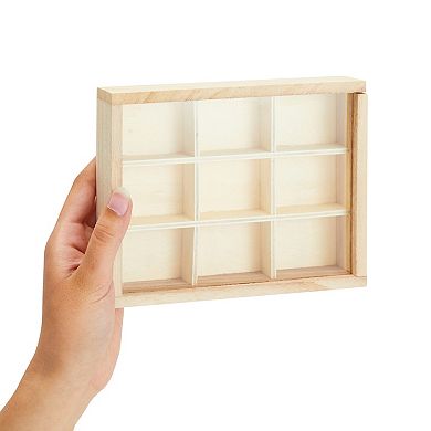 2 Pack Wooden Jewelry Box W Clear Lids Bead Storage Container Earrings Organizer