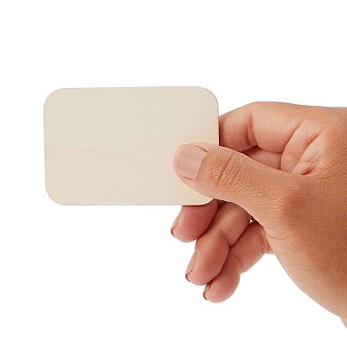 60 Pack Unfinished Wood Cutouts For Crafts, Rectangle Wooden Slices, 2 X 3 In