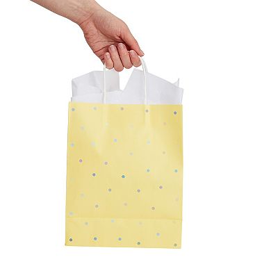 36 Pack Medium Pastel Party Gift Bags With Handle, White Tissue Paper 10x8x4"