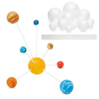 24 pc Diy Solar System Kit With Foam Balls And Plastic Sticks, Assorted Sizes