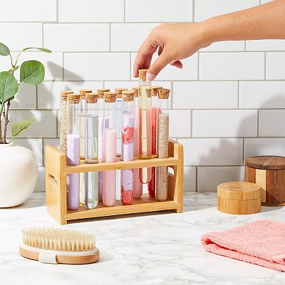 12 PCS Glass Test Tubes With Bamboo Wooden Ack Fo Paty