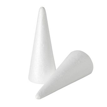 12 Pack Foam Cones For Diy Crafts, Holiday Gnomes, 2.7x7.3", White