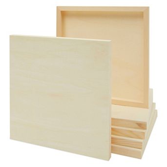 6-Pack Wood Canvas Boards for Painting, 12x12 Wooden Panels for Crafts