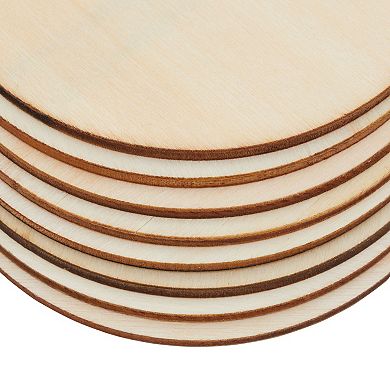 130 Pack Unfinished Wooden Circles And Squares For Wood Burning, 3 Sizes