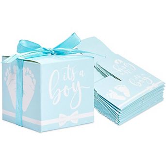 Its A Boy Baby Shower Party Favor Boxes With Ribbons (blue, 50 Pack)