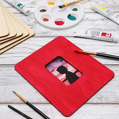 24x Unfinished Wood Frames Cutout For Diy Craft Home Décor Natural Color 5 X 6"