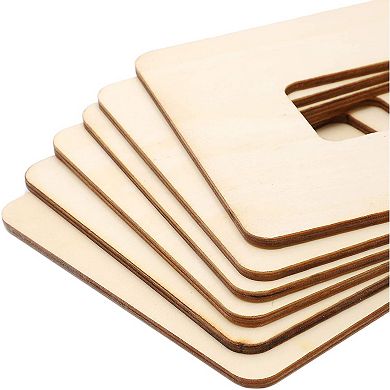 24x Unfinished Wood Frames Cutout For Diy Craft Home Décor Natural Color 5 X 6"