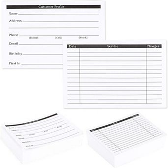 Client Profile Cards For Businesses And Stores (6 X 4 in White, 100 Pack)