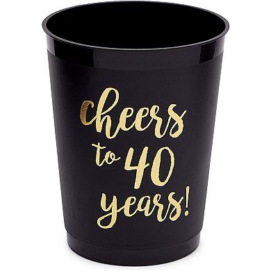 16 Pack 40 Birthday Party Cups For Cheers To 40 Years Celebrations, 16 Oz