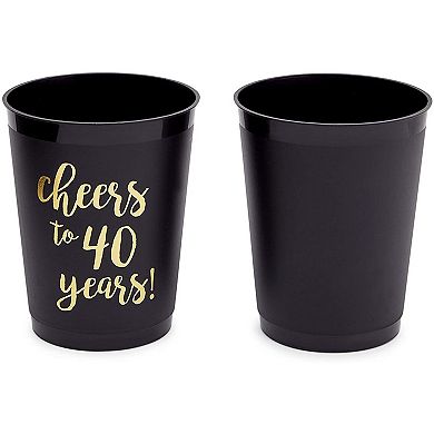 16 Pack 40 Birthday Party Cups For Cheers To 40 Years Celebrations, 16 Oz