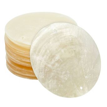 20x Round Capiz Seashells With Holes For Jewelry Making, Decor, Wind Chimes 2.5"