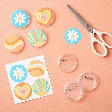 36 Pack Blank Button Pins For Diy Crafts, Clear Make Your Own Buttons, 2.25 In