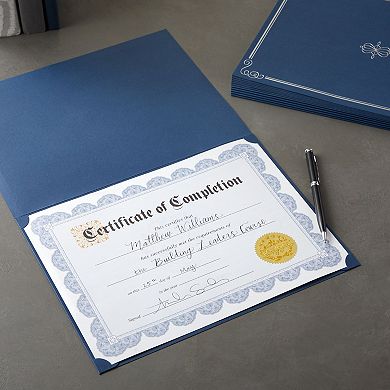 12-pack Navy Blue Certificate Holders - Use As Award, Diploma Cover, Letter-size