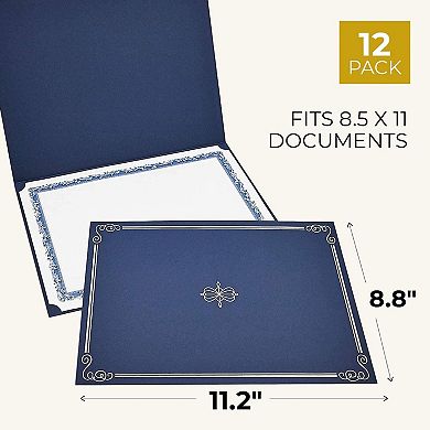 12-pack Navy Blue Certificate Holders - Use As Award, Diploma Cover, Letter-size