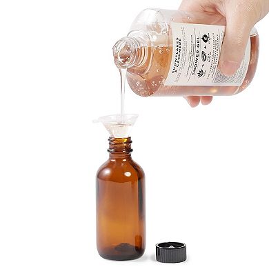 30-pack 2 Oz Amber Glass Bottles With Lids And 6 Funnels For Storing Liquid