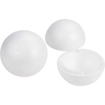 4-pack Half Foam Balls, Round Polystyrene Semicircle Foam For Craft, 4" Diameter