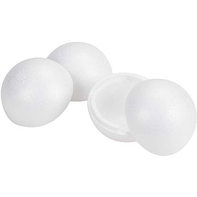 4-pack Half Foam Balls, Round Polystyrene Semicircle Foam For Craft, 4" Diameter