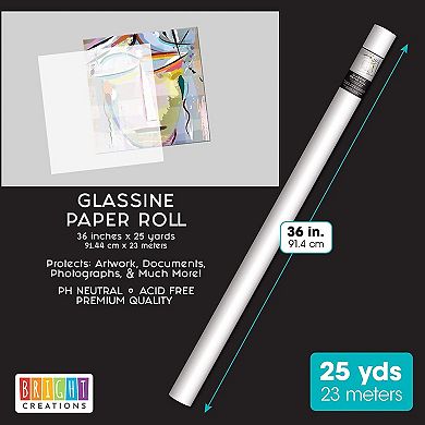 Glassine Paper Roll For Artwork, Crafts, And Baked Goods (36 Inches X 25 Yards)