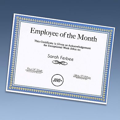 50 Pack Blank Award Certificate Blue Border Paper - Printer Fit, 8.5 X 11 Inch