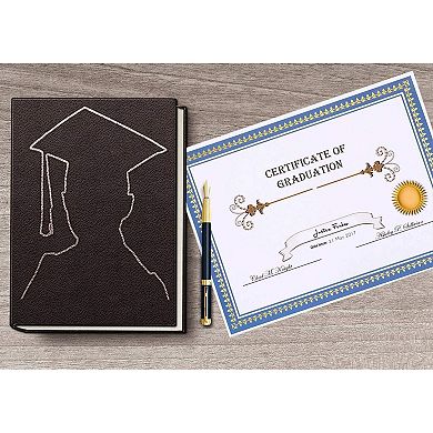 50 Pack Blank Award Certificate Blue Border Paper - Printer Fit, 8.5 X 11 Inch