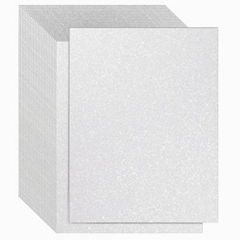 24 Sheets White Glitter Cardstock Diy Crafts, Scrapbooking, 280gsm, 8.5 X 11 in