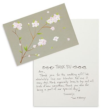 120-pack Cherry Blossom Note Cards With Envelopes In 6 Floral Designs, 4x6 In