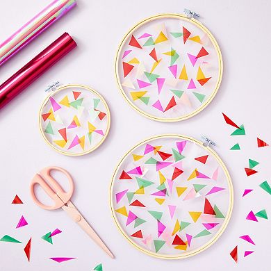 6 Roll Clear Colored Cellophane Wrap Roll For Gift Wrapping, 6 Colors, 17" X 10'