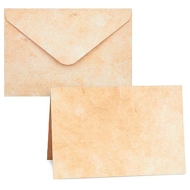 60 Pack Blank Cards And Envelopes 4x6 In, Vintage Style Stationery For Diy Cards