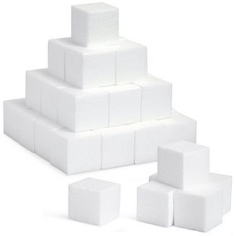 30 Pack Foam Craft Blocks For Modeling, 3 Inch Mini Square Cubes For Sculpting
